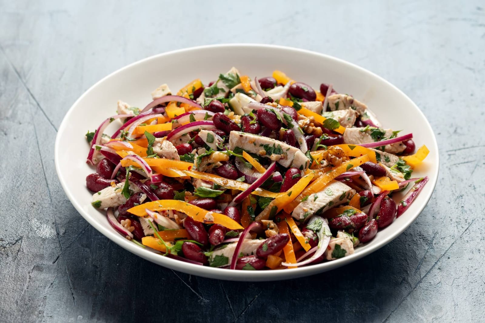 lean chicken and high fiber bean and pepper bowl which are some of the best foods for colon health