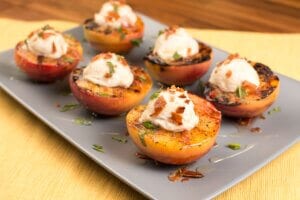 Healthy Recipes with Summer Produce grilled peaches and burrata salad