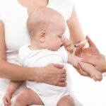 Baby receiving vaccine