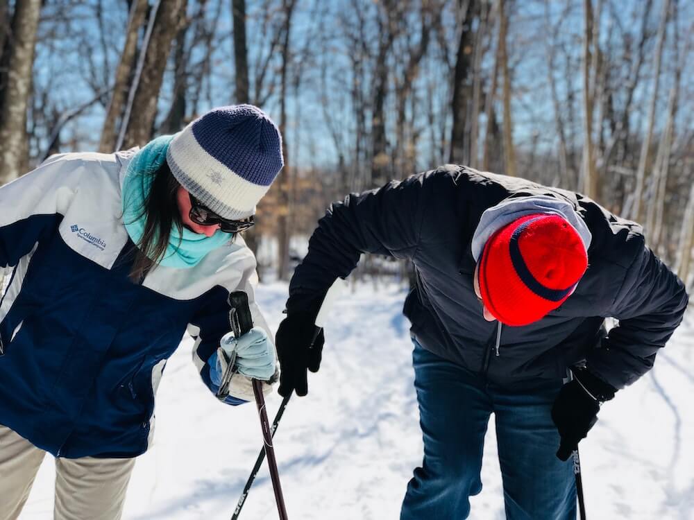 Skiers Preparing