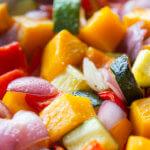 Onions, courgette, pumpkin and red paper roasted in the oven | Healthy Recipes with Summer Produce