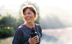 Mature woman being active living a healthy lifestyle 