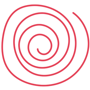 Red hand-drawn spiral to demonstrate anxiety for heartfelt advice article