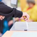 voting season at aspen valley voting candidate campaign in democracy ballot box.