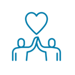 elevating men's health high five with heart icon