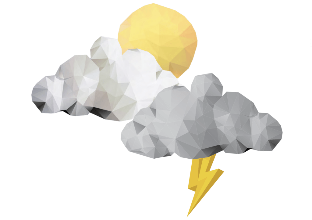 graphic of a raincloud with lightning