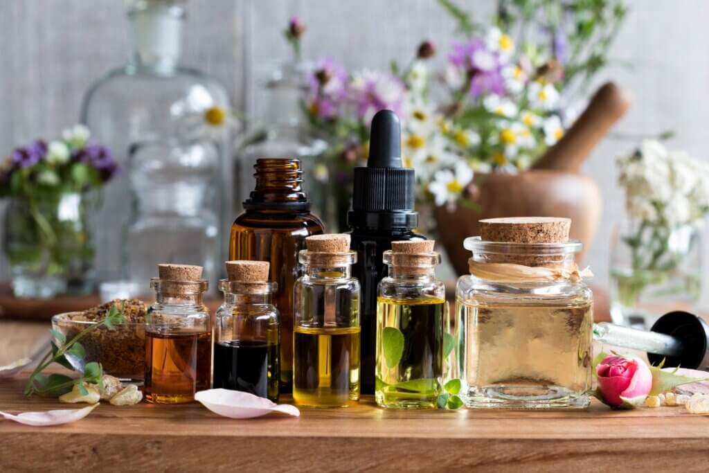 assortment of the best aromatherapy essential oils for congestion and a stuffy nose