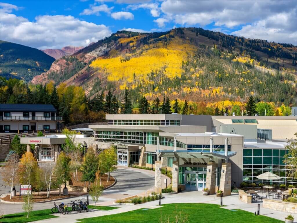 aerial view of the Aspen Valley Health medical center where upper endoscopy procedure services are offered and performed