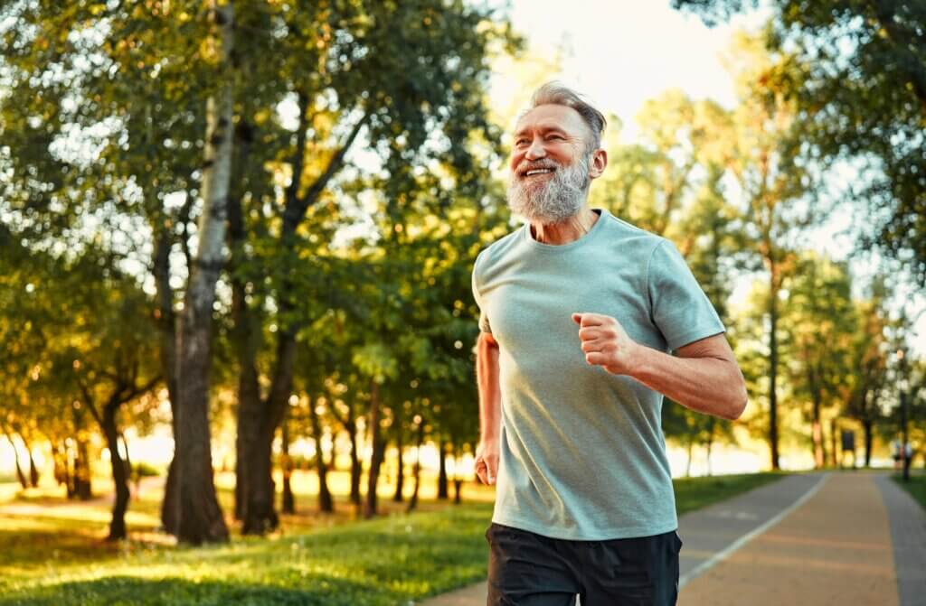 man running as a form of stress management for heart health